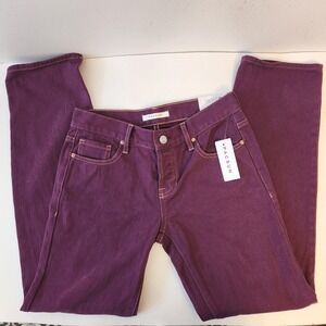 PacSun Low Rise Straight Leg Jeans Violet Purple Button Fly 100% Cotton Size 24